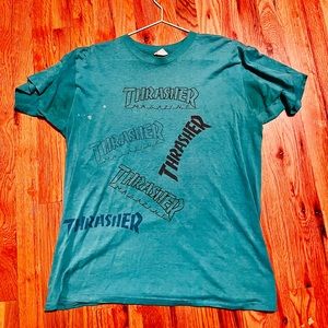 Rare! Vintage 80’s Thrasher t-shirt, turquoise XL